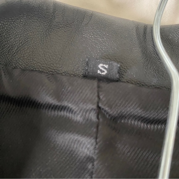 Black leather blazer jacket - Picture 4 of 4